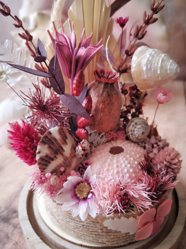 Cloche de fleurs séchées - Fleurs des sables – Image 7