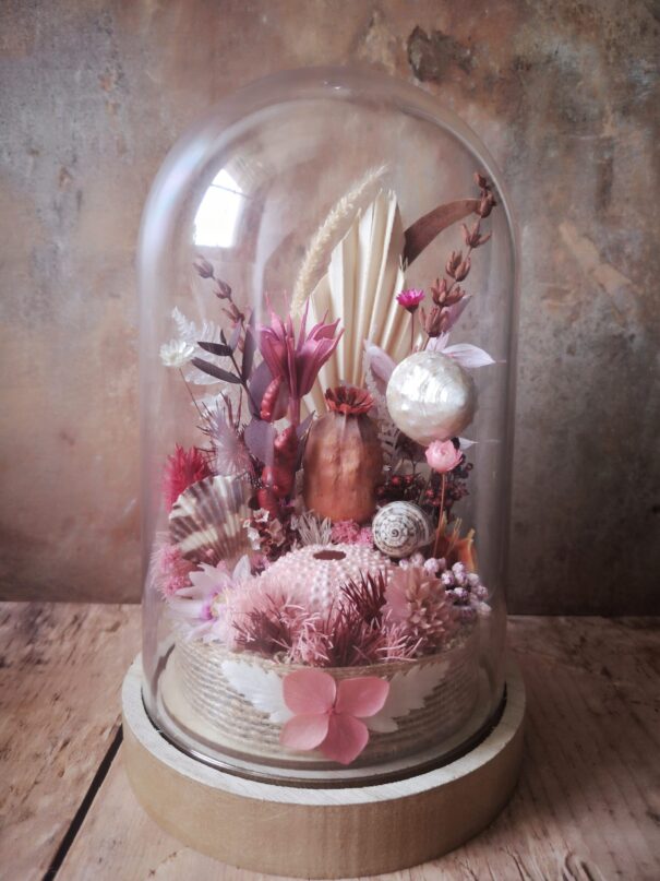 Cloche de fleurs séchées - Fleurs des sables – Image 2