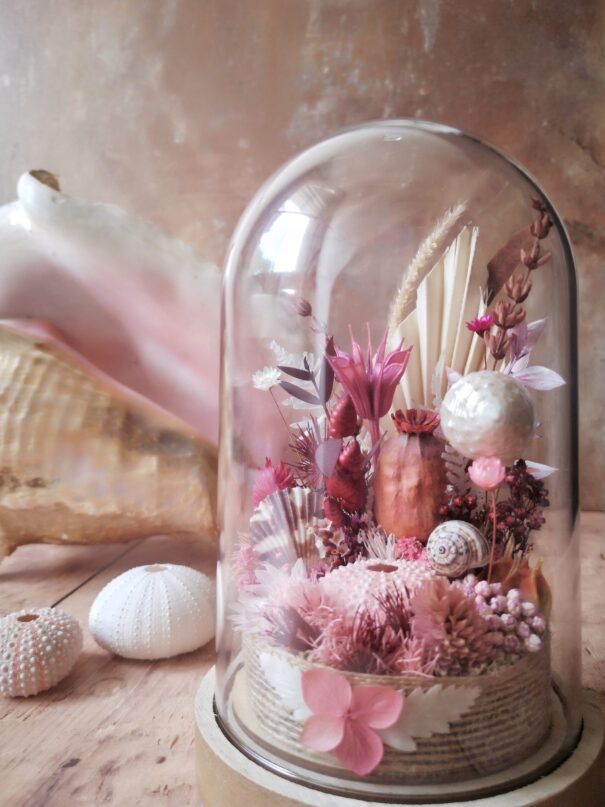 Cloche de fleurs séchées - Fleurs des sables – Image 27
