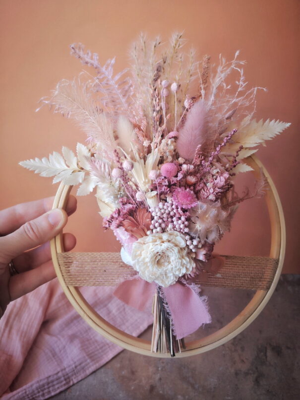 Tambour orné de fleurs séchées et stabilisées - Brigantine – Image 11