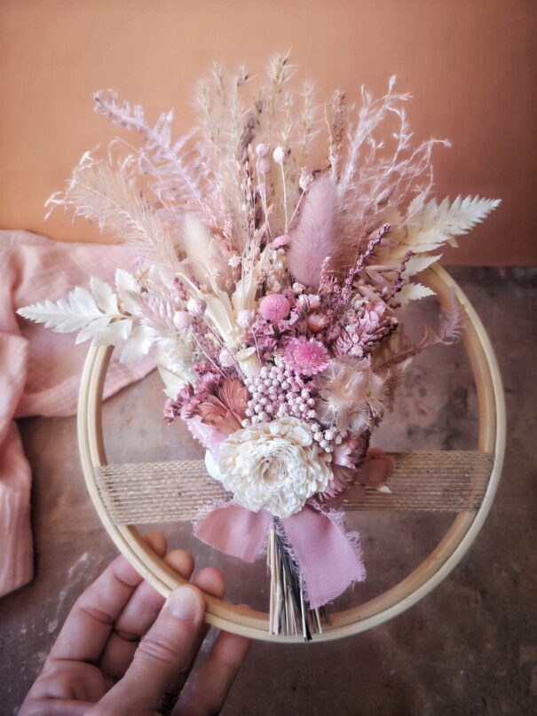 Tambour orné de fleurs séchées et stabilisées - Brigantine – Image 13