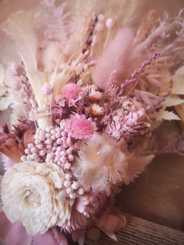 Tambour orné de fleurs séchées et stabilisées - Brigantine – Image 15