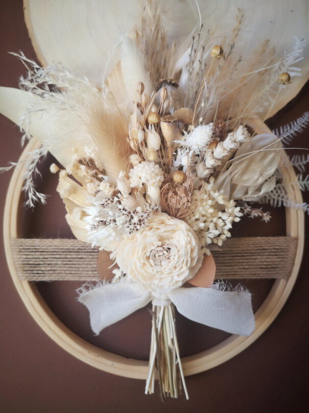 Tambour orné de fleurs séchées et stabilisées - Brigantine – Image 2
