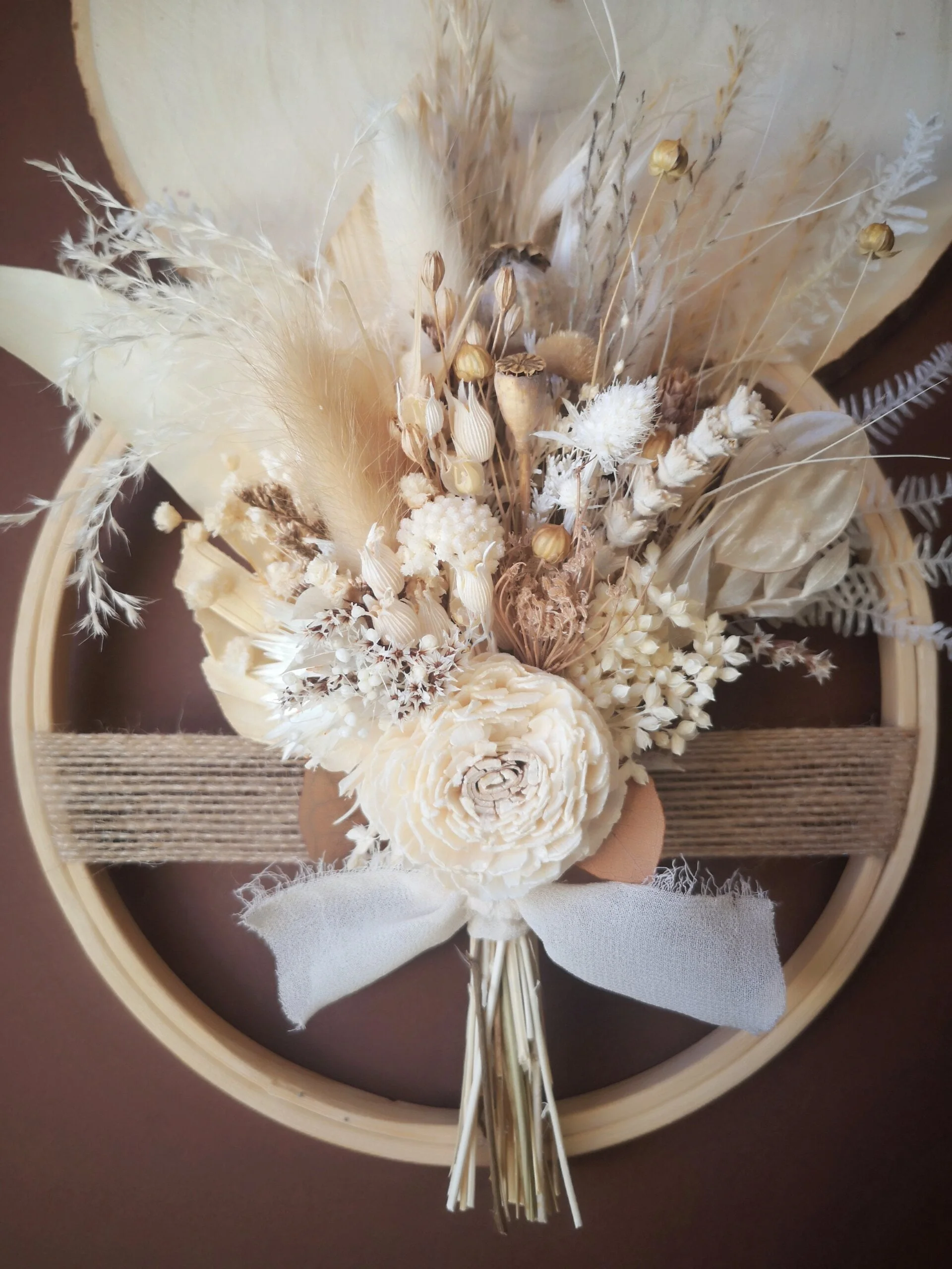Tambour orné de fleurs séchées et stabilisées - Brigantine – Image 7