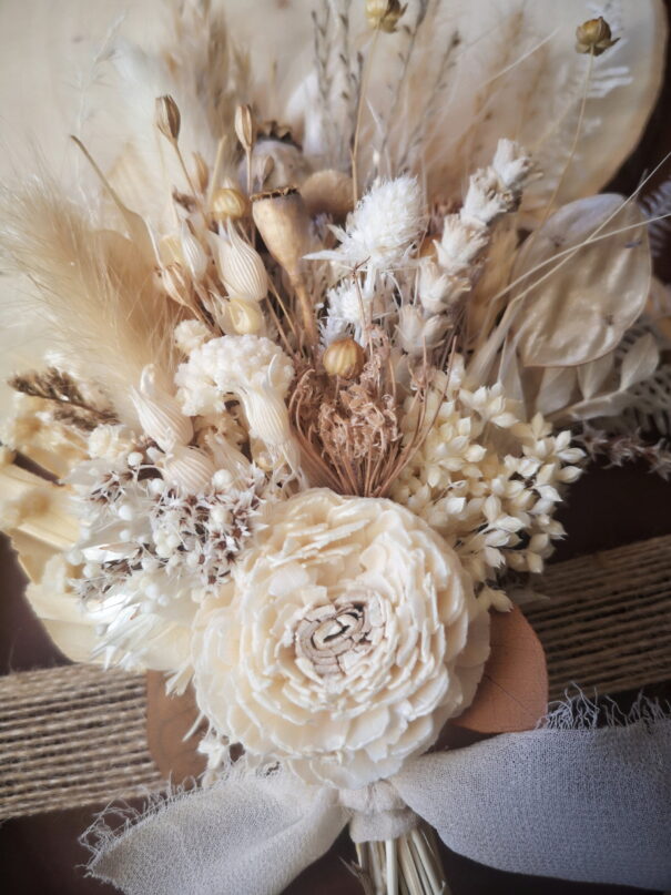Tambour orné de fleurs séchées et stabilisées - Brigantine – Image 6