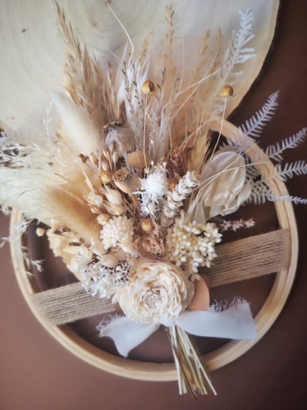 Tambour orné de fleurs séchées et stabilisées - Brigantine – Image 5