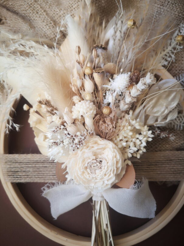 Tambour orné de fleurs séchées et stabilisées - Brigantine – Image 3