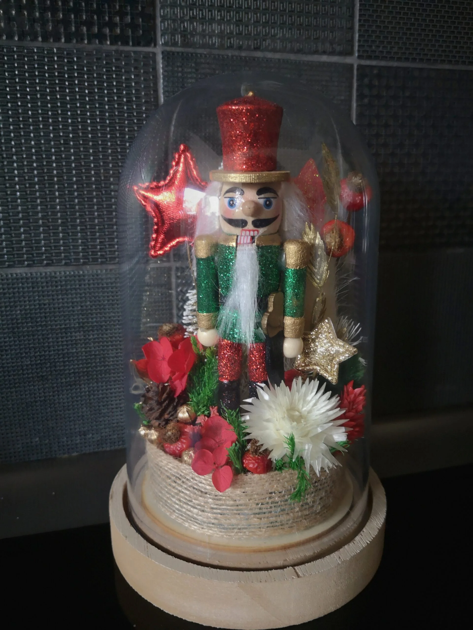 Cloche de fleurs séchées Noël, Casse-Noisette - Trépak – Image 8