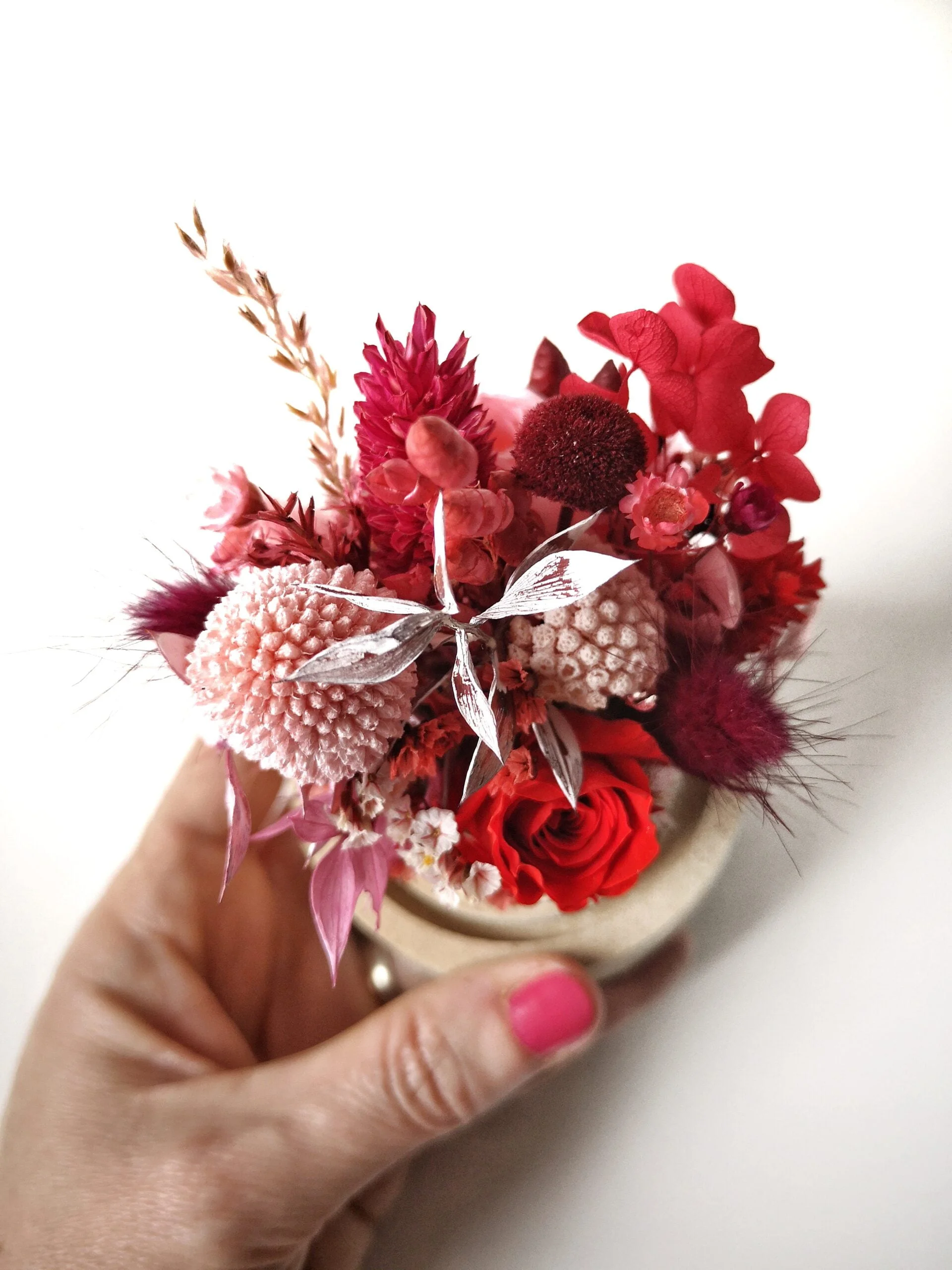 Cloche de fleurs séchées - Pluie de roses – Image 12