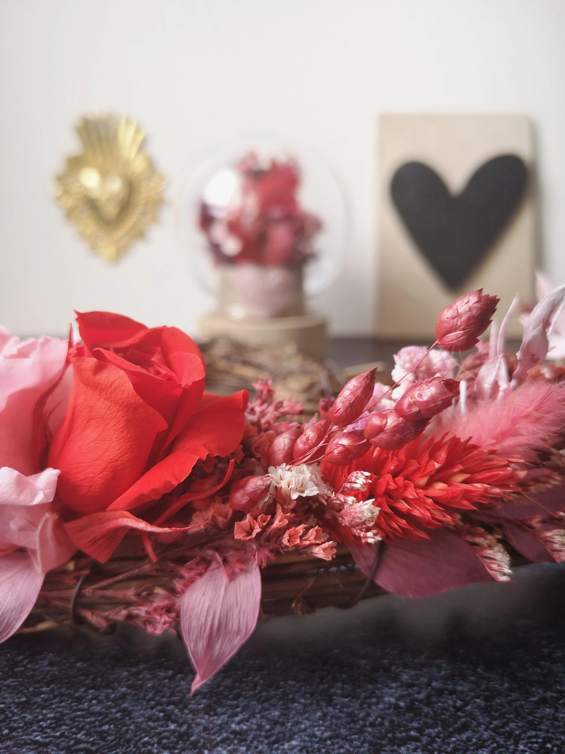 Cœur orné de fleurs séchées - Rosalba – Image 10