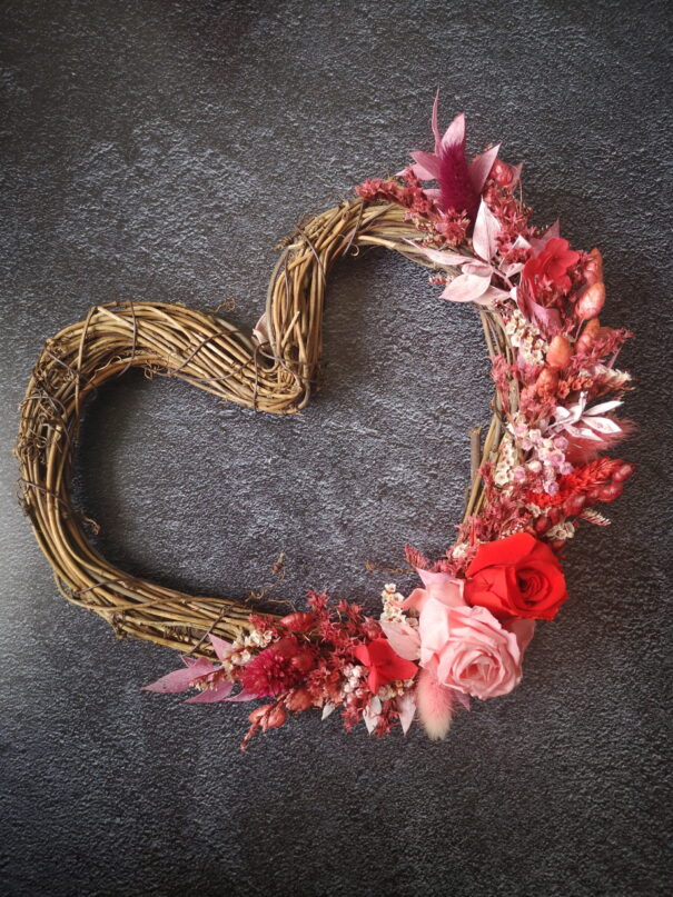 Cœur orné de fleurs séchées - Rosalba – Image 2