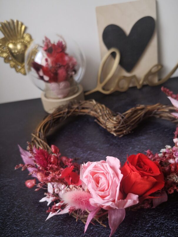 Cœur orné de fleurs séchées - Rosalba – Image 3