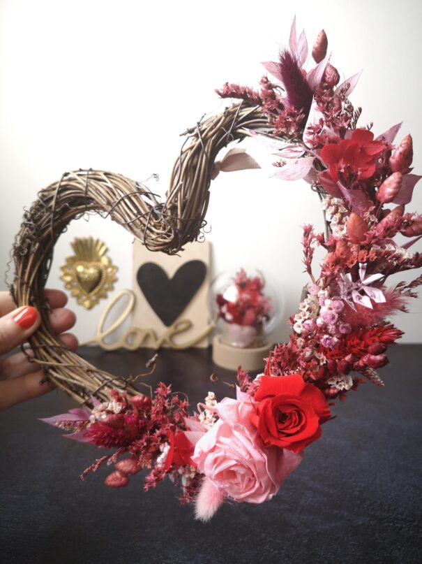 Cœur orné de fleurs séchées - Rosalba – Image 12