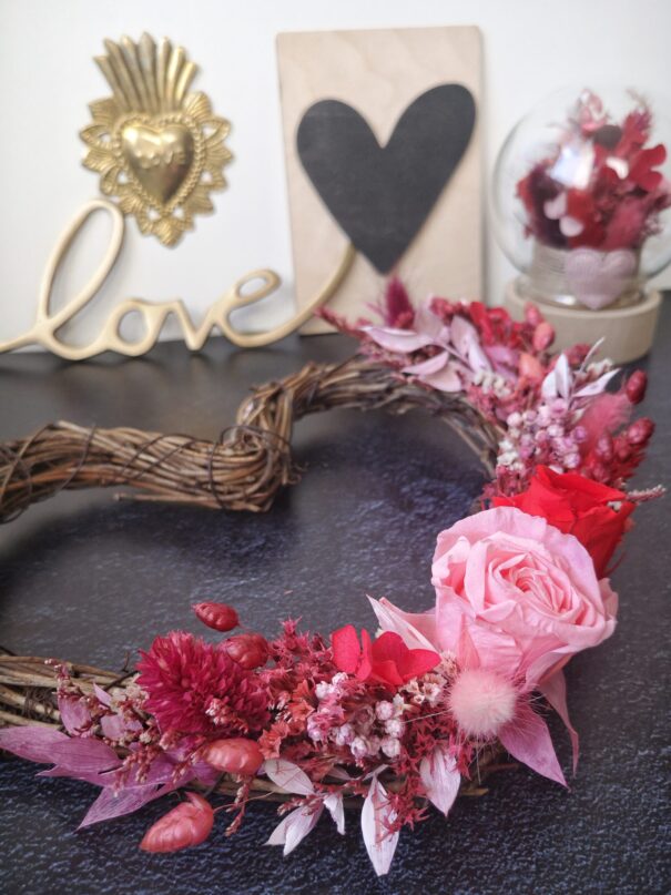 Cœur orné de fleurs séchées - Rosalba – Image 23