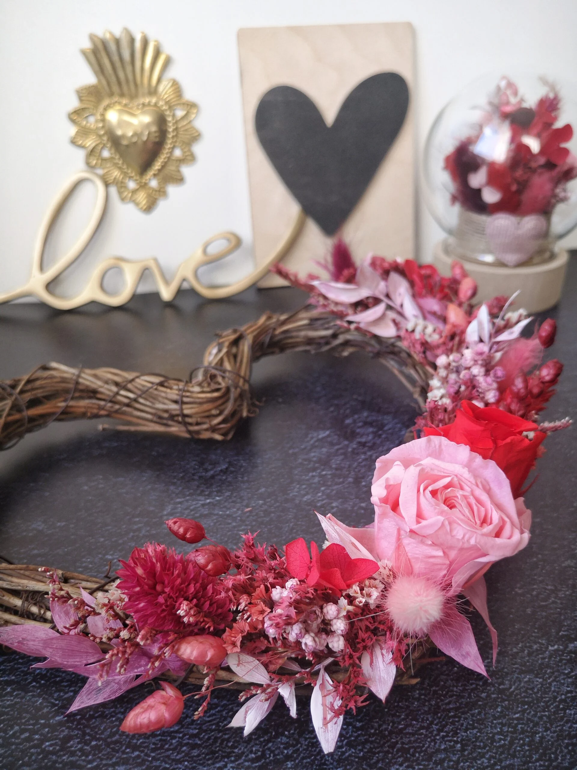 Cœur orné de fleurs séchées - Rosalba – Image 23