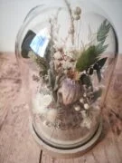 Cloche de fleurs séchées verte - “Galathée” – Image 3