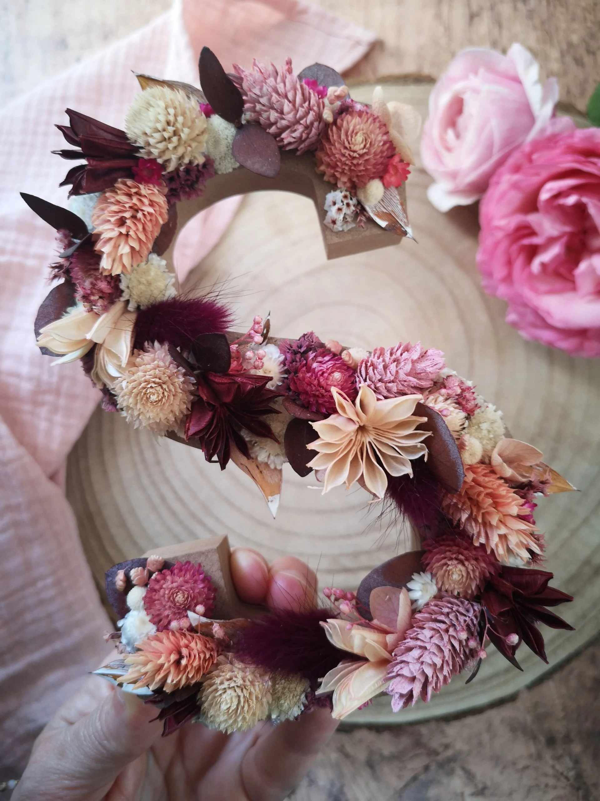 Lettre fleurie en bois, initiale en fleurs séchées sur mesure - "Floréal" – Image 11