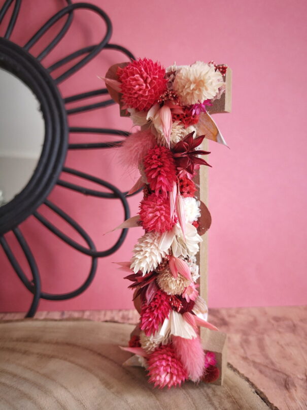 Lettre fleurie en bois, initiale en fleurs séchées à personnaliser - "Floréal" – Image 10