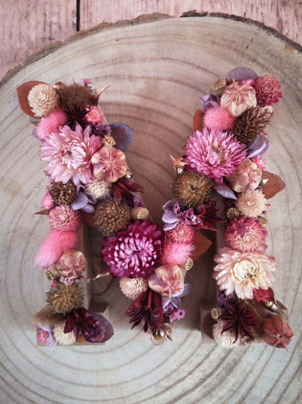Lettre fleurie en bois, initiale en fleurs séchées à personnaliser - "Floréal" – Image 13