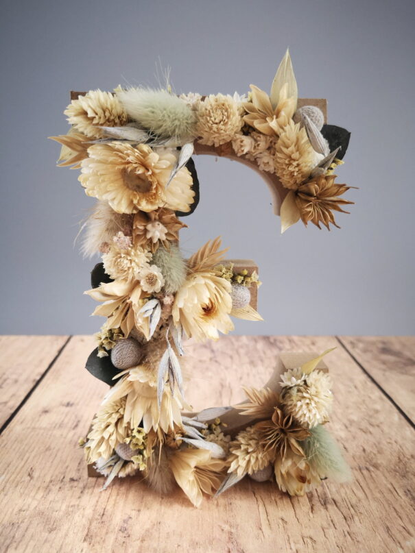 Lettre fleurie en bois, initiale en fleurs séchées à personnaliser - "Floréal" – Image 16