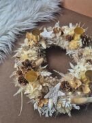 Couronne de l'avent en fleurs séchées à poser
