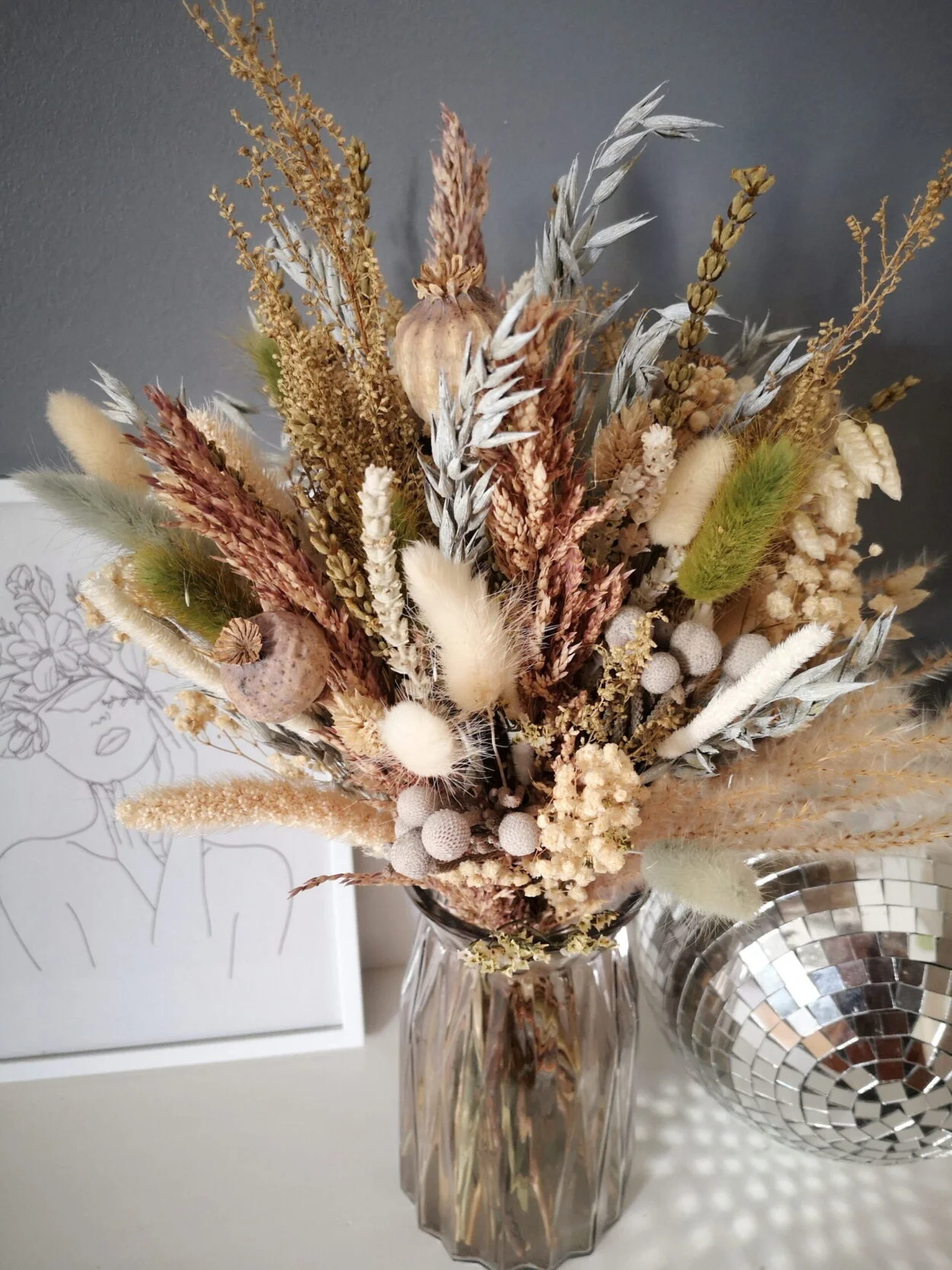 Bouquets de fleurs séchées