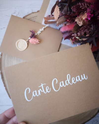 Envoyez une carte cadeau fleurs séchées, une surprise fleurie du montant de votre choix