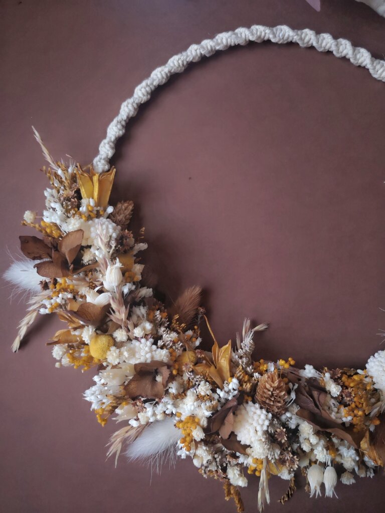 Couronne Margaux macramé & fleurs séchées main image 0
