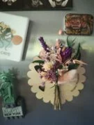 Aimant mini bouquet de fleurs séchées sur support en bois (cadeau pour nounou) – Image 8