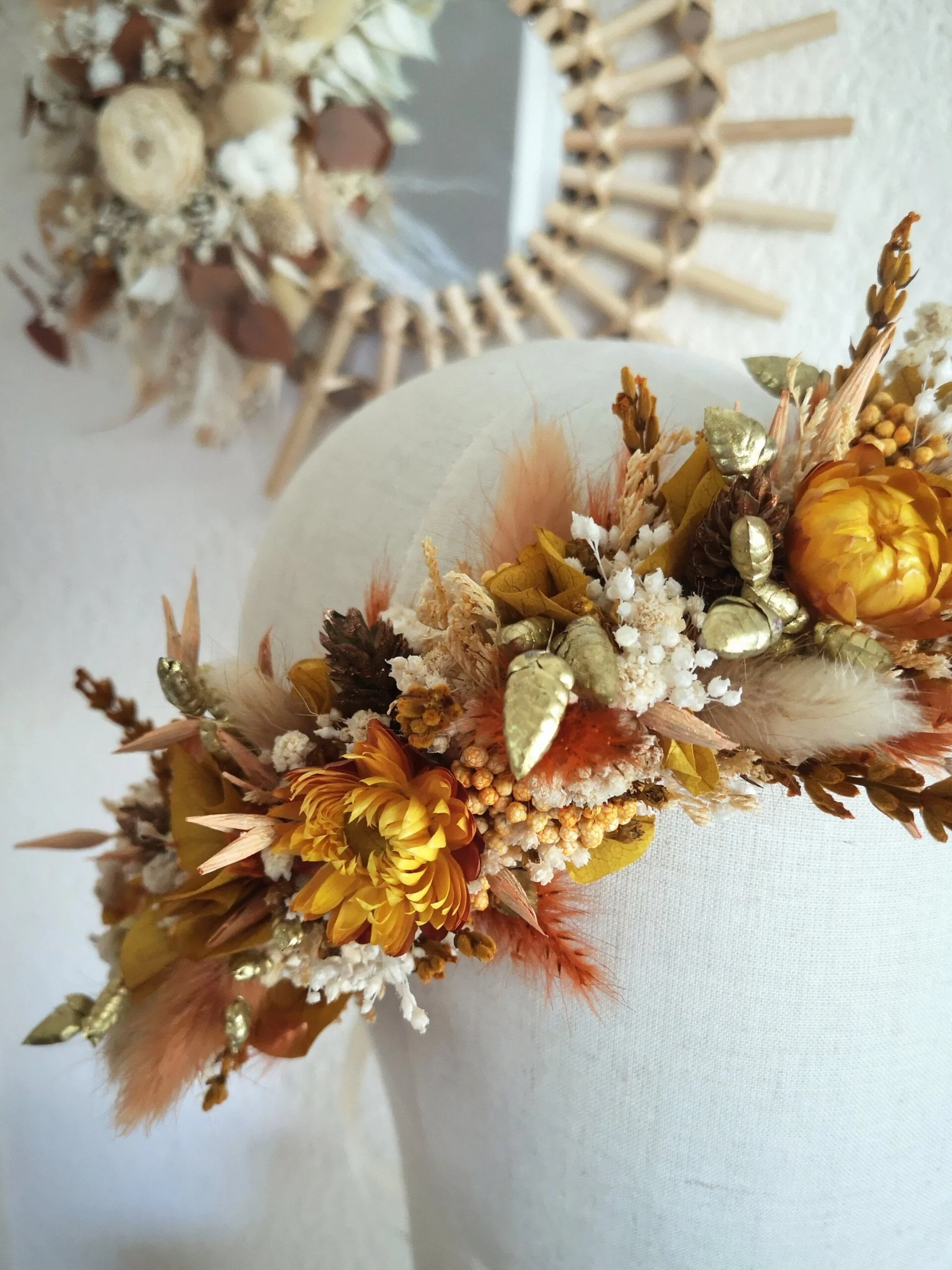 Couronne de tête en fleurs séchées – Image 20