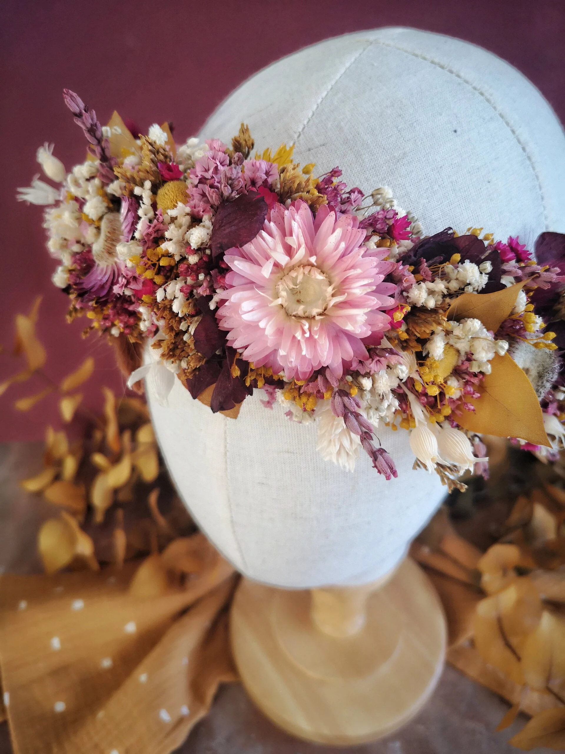 Couronne de tête en fleurs séchées – Image 18