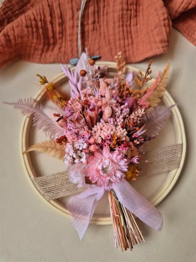 Tambour orné de fleurs séchées et stabilisées - Brigantine – Image 3