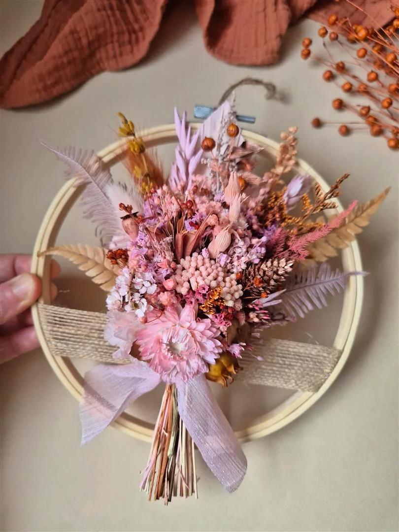 Tambour orné de fleurs séchées et stabilisées - Brigantine – Image 2