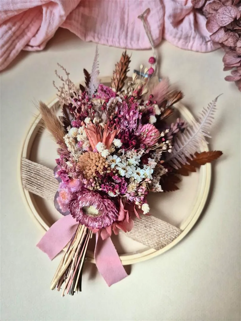 Tambour orné de fleurs séchées et stabilisées - Brigantine – Image 5