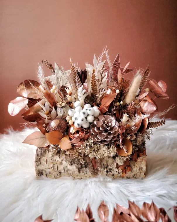 Participer à un Atelier floral fleurs séchées DIY [adultes]- Buche fleurie festive – Image 5