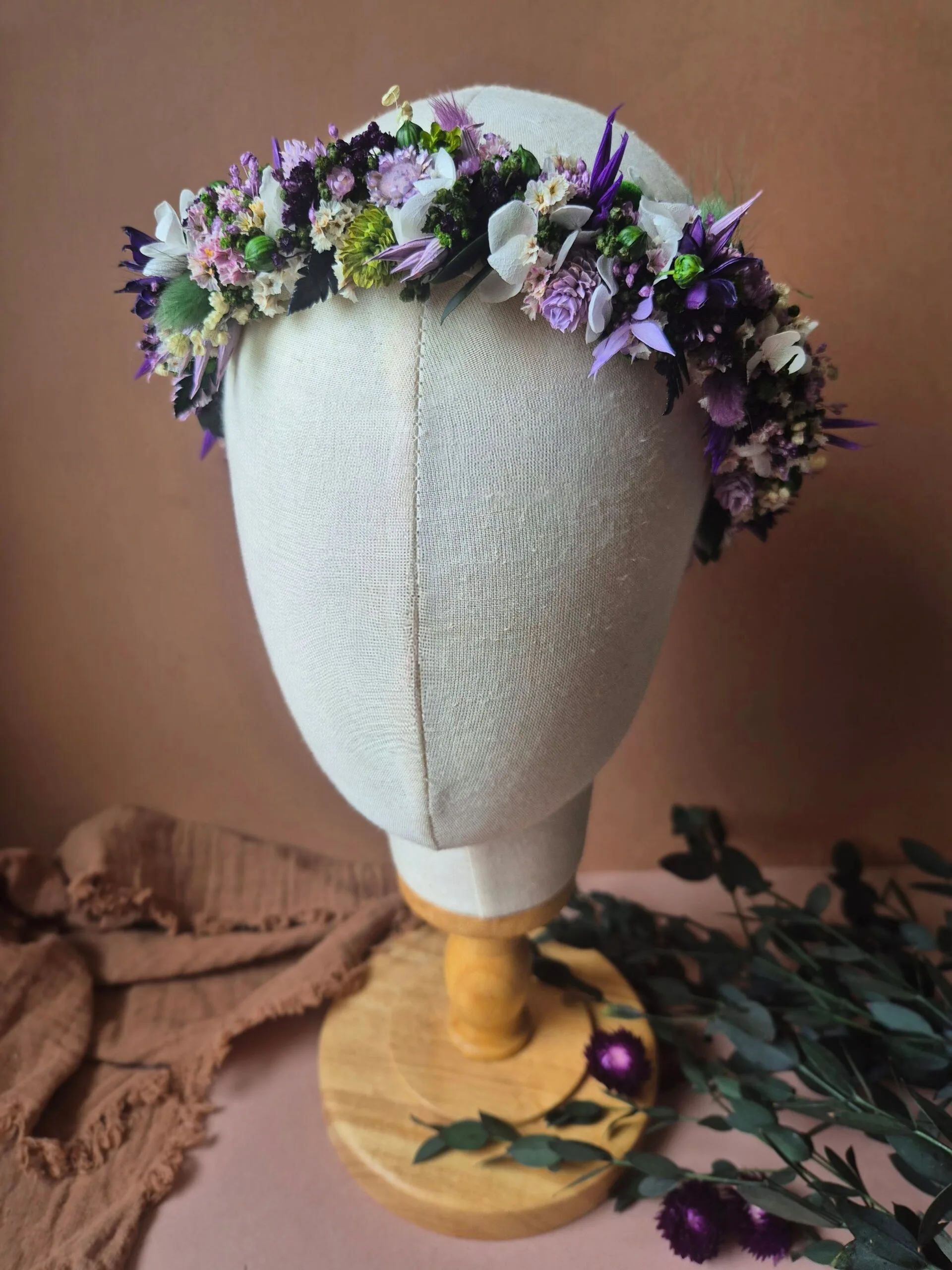 Couronne de tête en fleurs séchées – Image 22