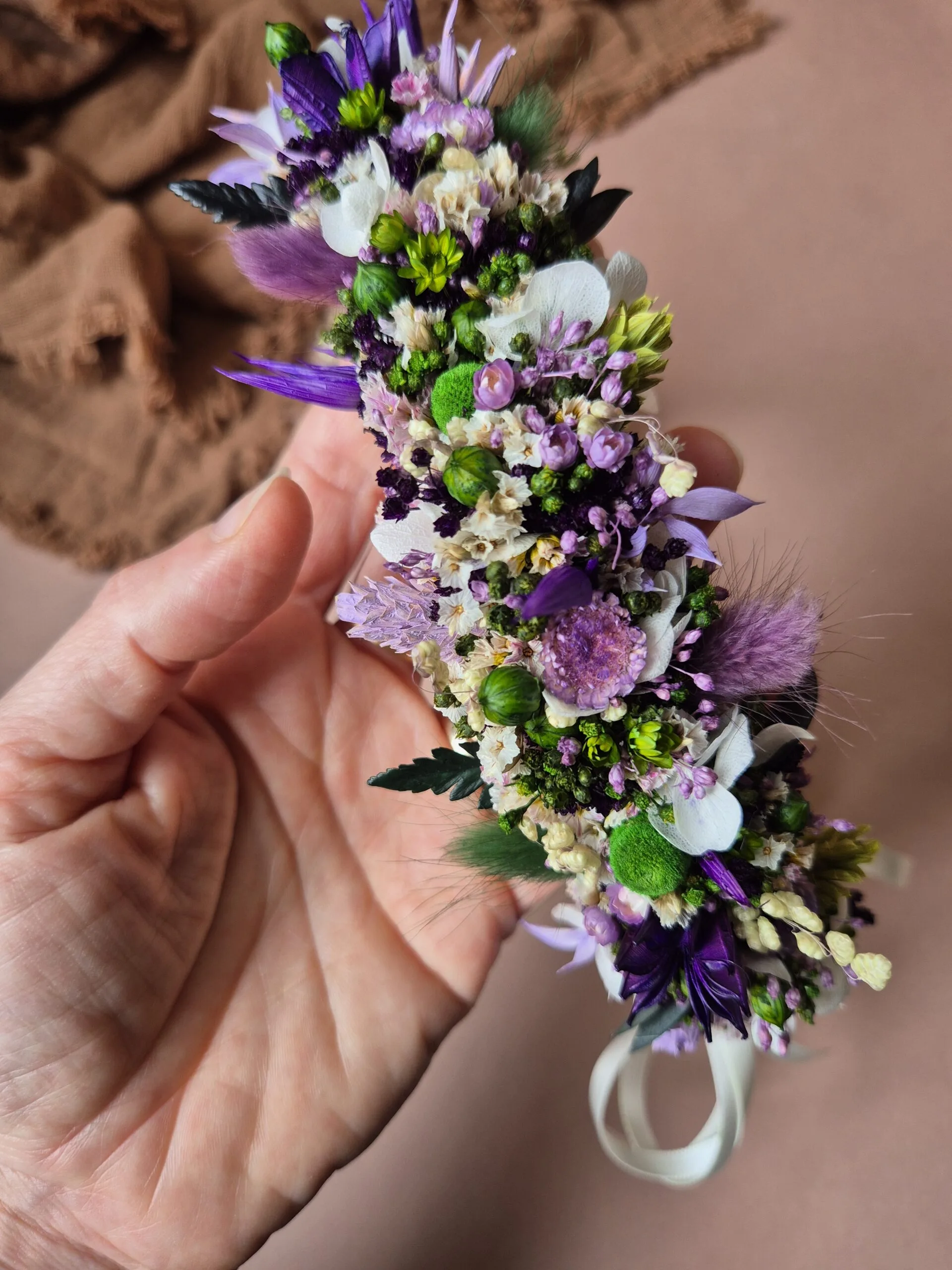Couronne de tête en fleurs séchées – Image 24