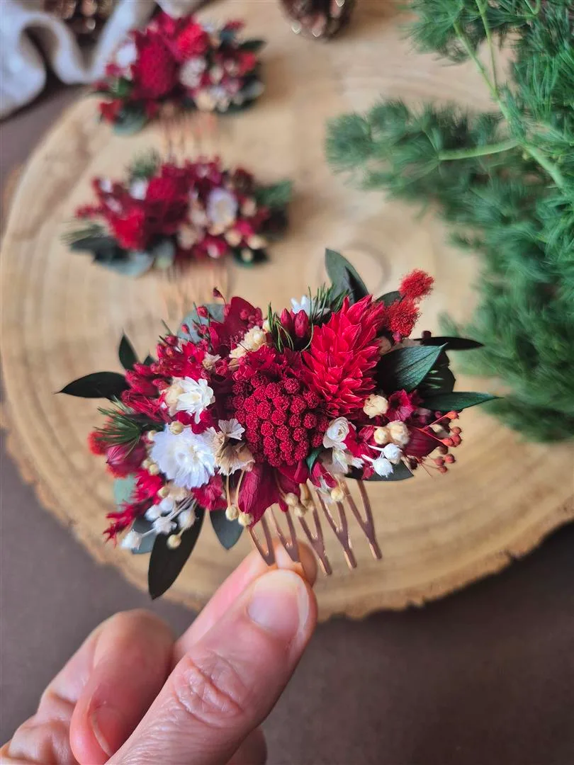 Peigne pour cheveux en fleurs séchées sur mesure – Image 21