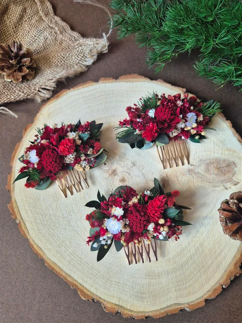Peigne pour cheveux en fleurs séchées sur mesure – Image 22