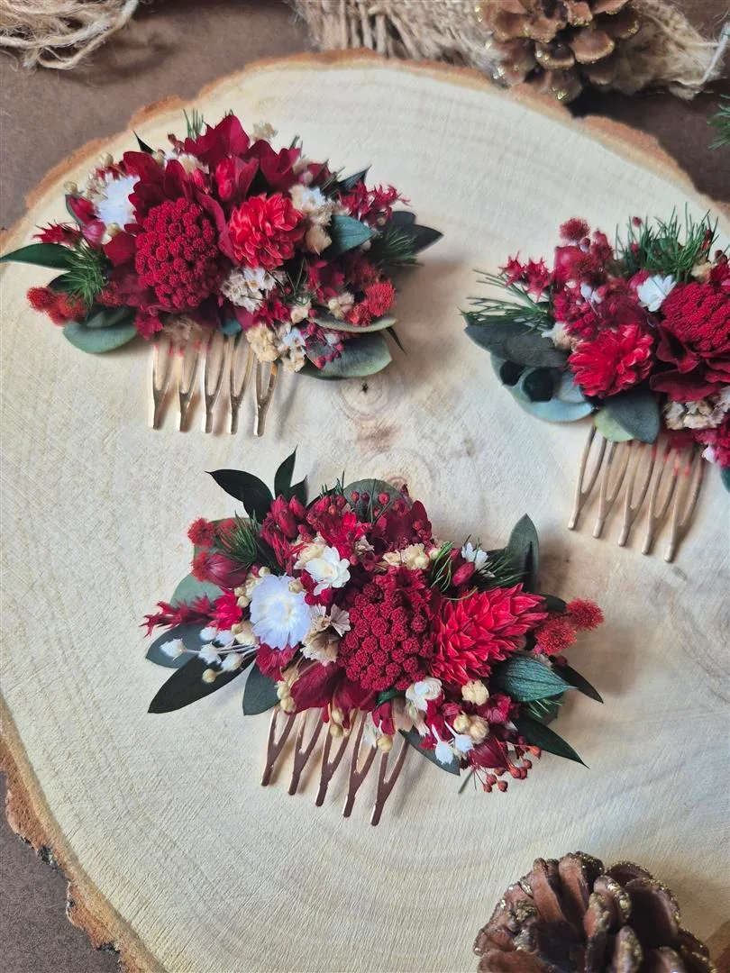 Peigne pour cheveux en fleurs séchées sur mesure – Image 23