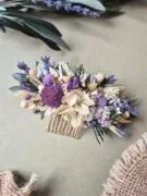 Peigne pour cheveux en fleurs séchées sur mesure – Image 14