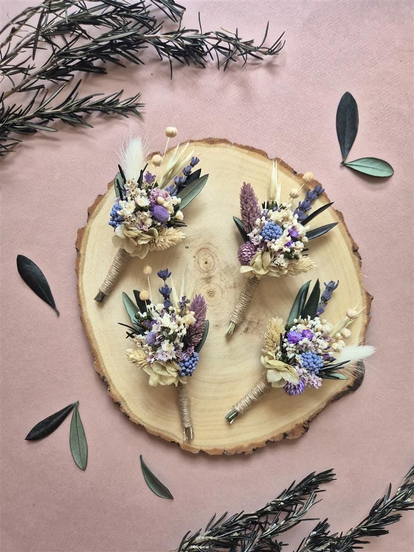 Boutonnière en fleurs séchées sur mesure - Adultes – Image 19