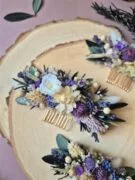 Peigne pour cheveux en fleurs séchées sur mesure – Image 2