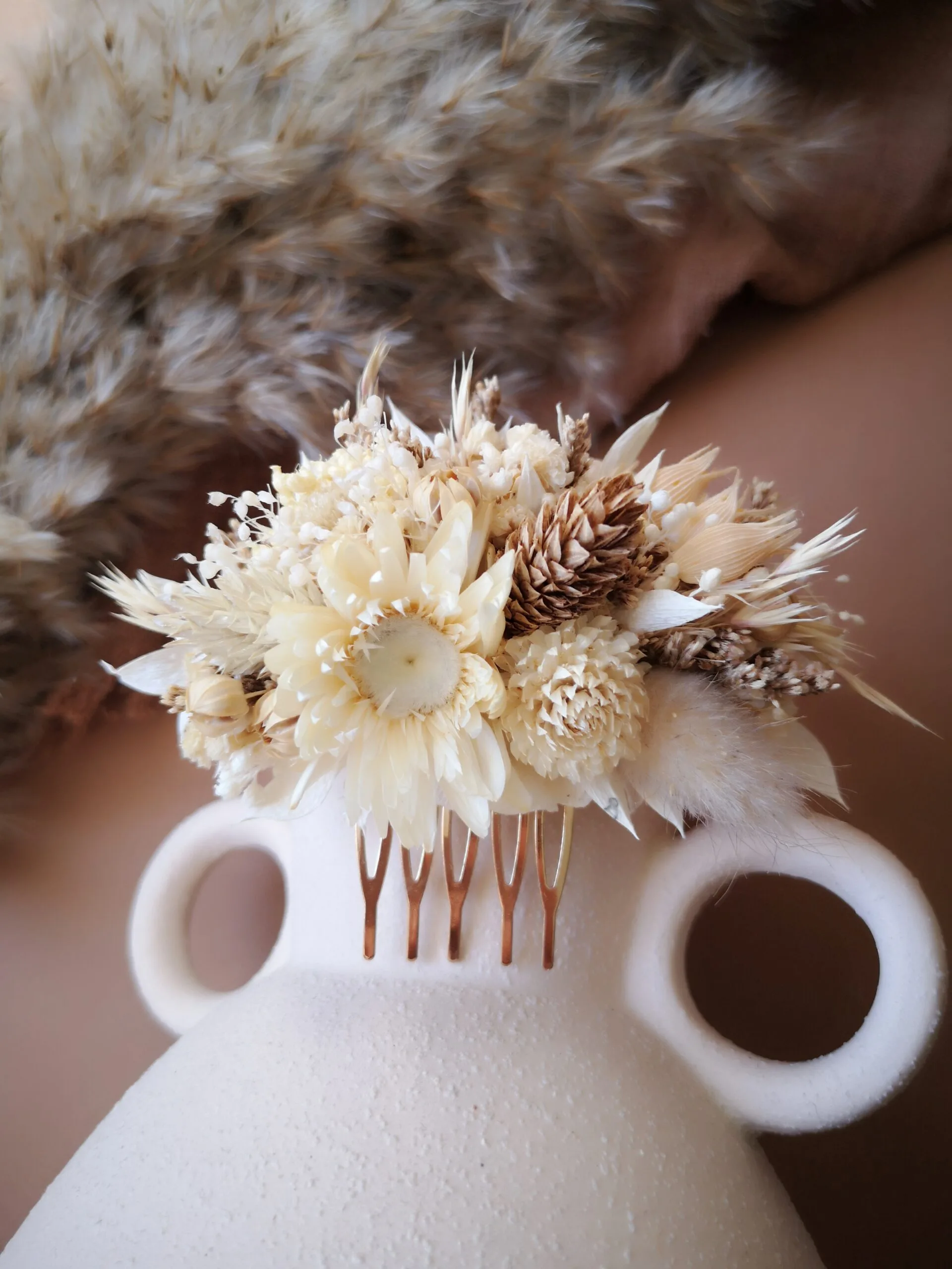 Peigne pour cheveux en fleurs séchées sur mesure – Image 9
