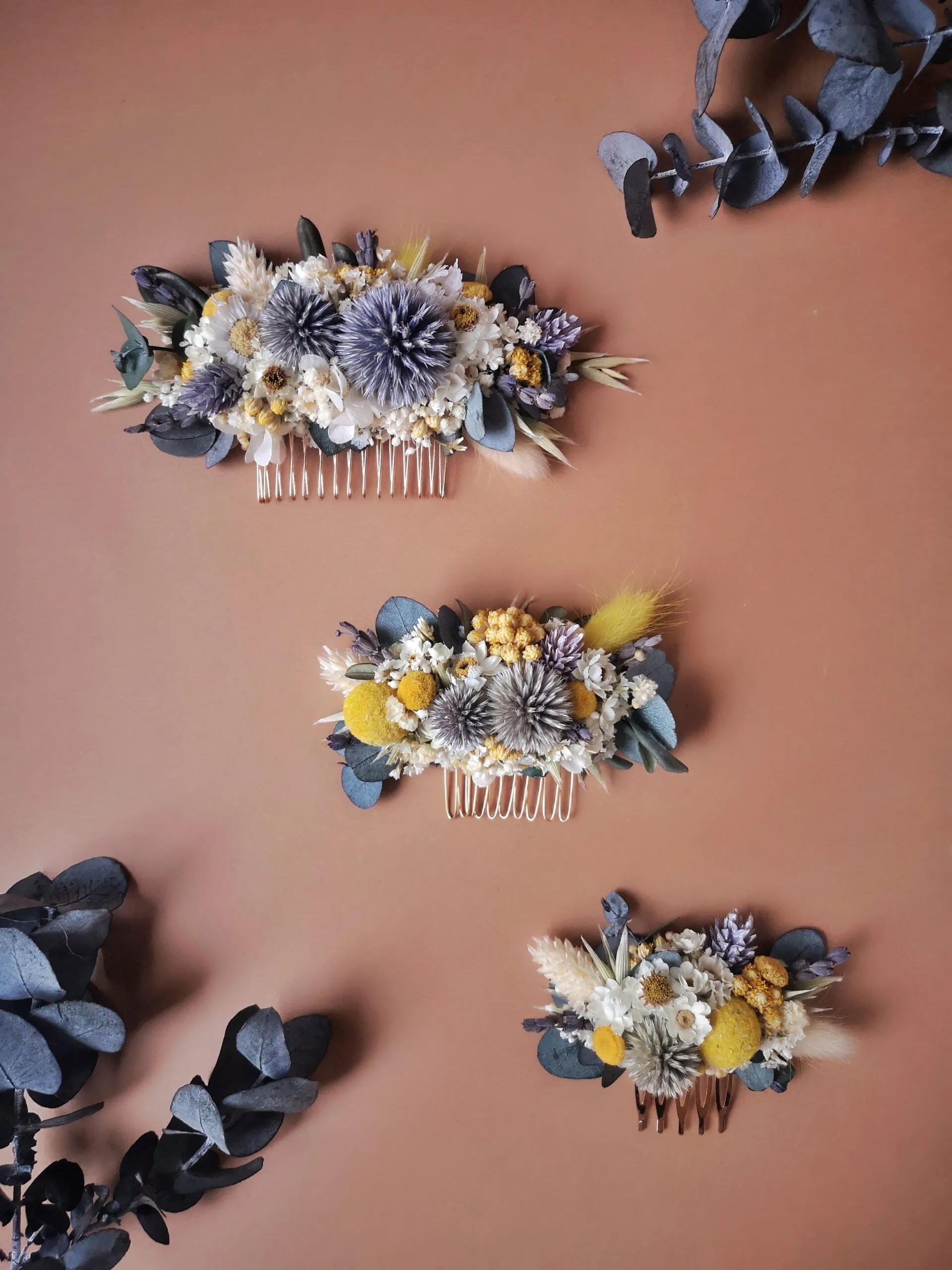 Peigne pour cheveux en fleurs séchées sur mesure – Image 12