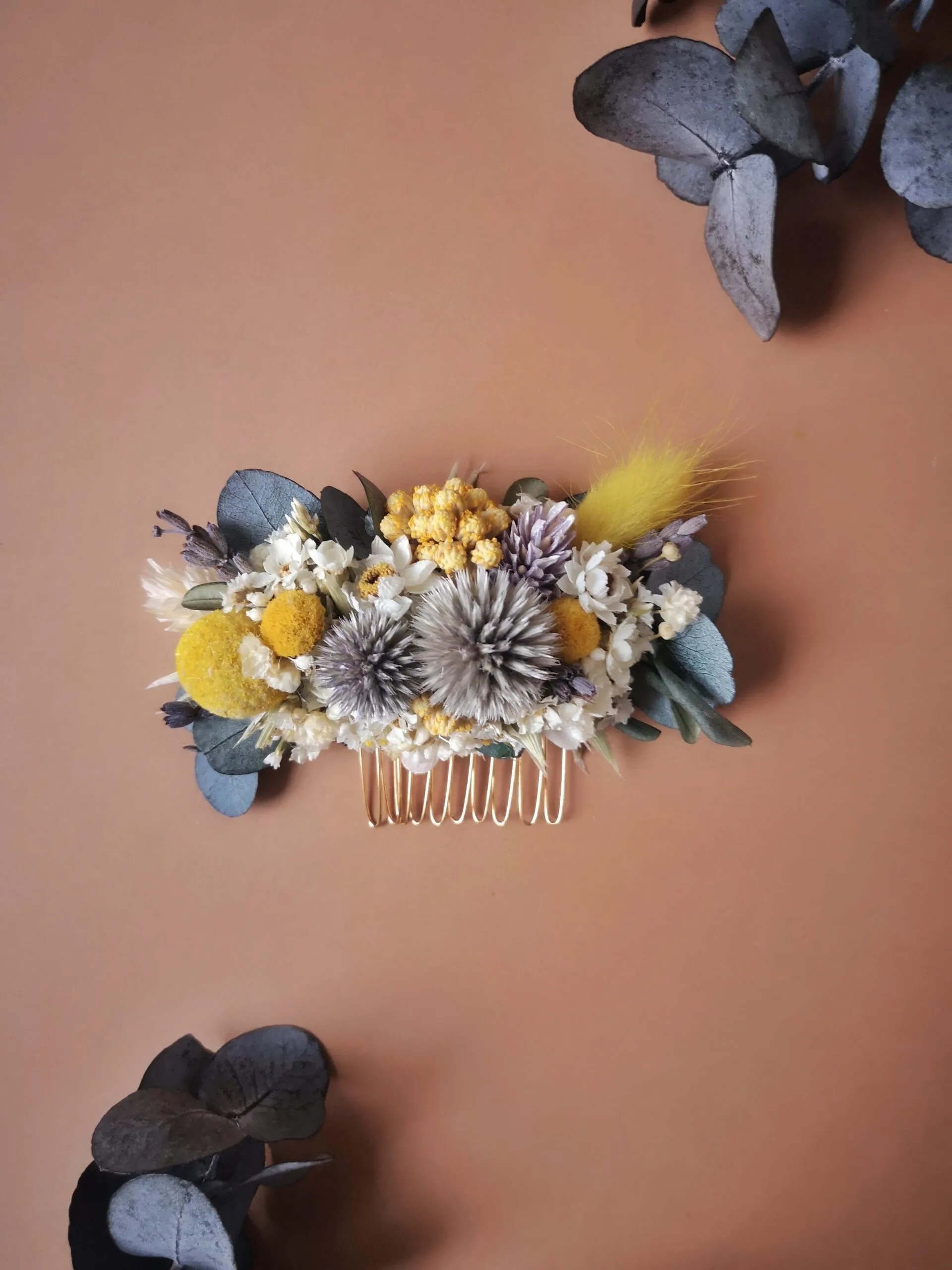 Peigne pour cheveux en fleurs séchées sur mesure – Image 14
