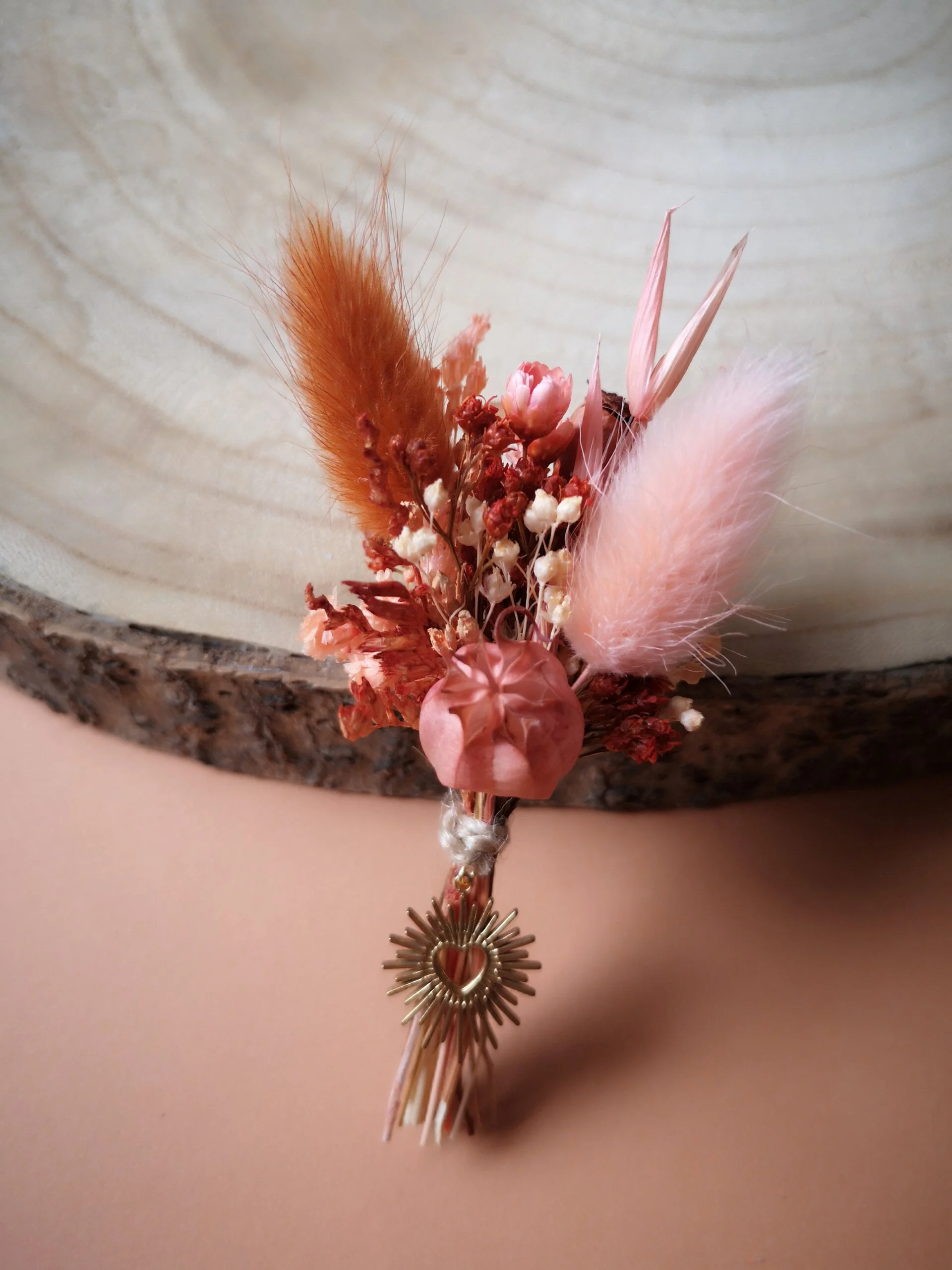 Fiole fleurie avec médaillon - Mini bouquet de fleurs séchées – Image 22