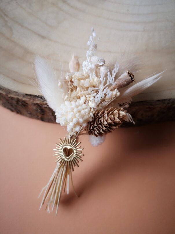 Fiole fleurie avec cœur - Mini bouquet de fleurs séchées – Image 8