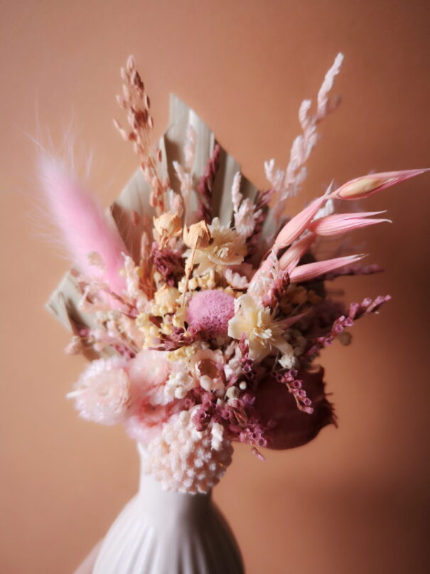 Mini bouquet de fleurs séchées avec son vase – Image 4