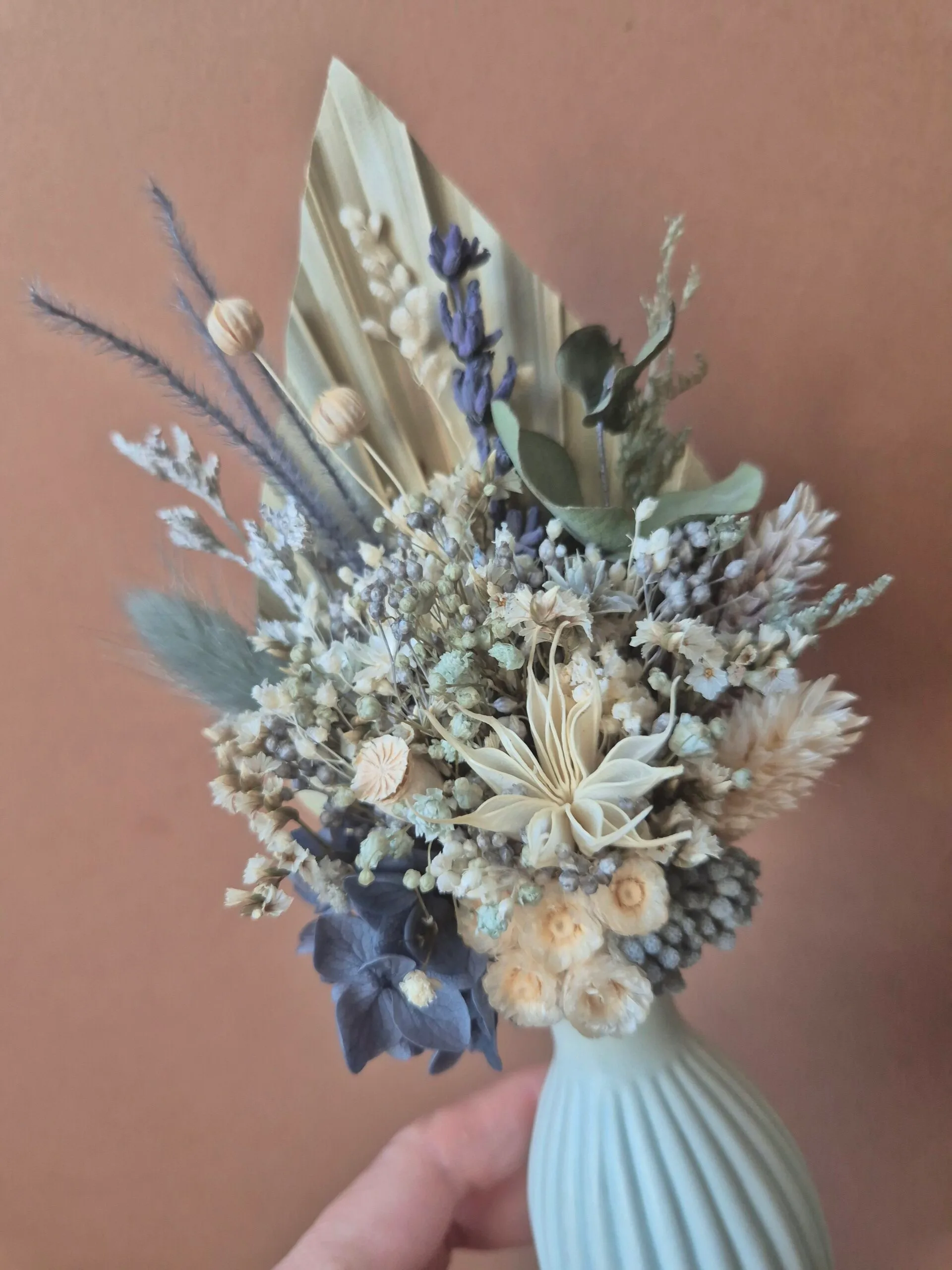 Mini bouquet de fleurs séchées avec son vase – Image 7